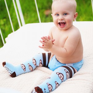 Rock-a-Thigh Baby Kiddie Socks Chunky Monkey on Model