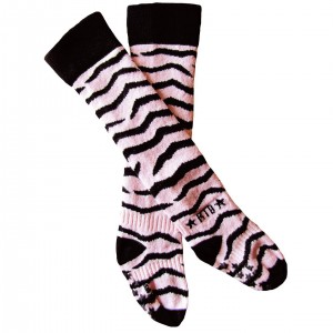 Rock-a-Thigh Baby Kiddie Socks Pink Zebra