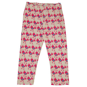 EC Wear Split Pants Pink Chickadees Cotton