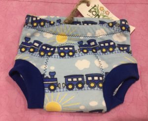 Bongo Baby training underwear with black train print